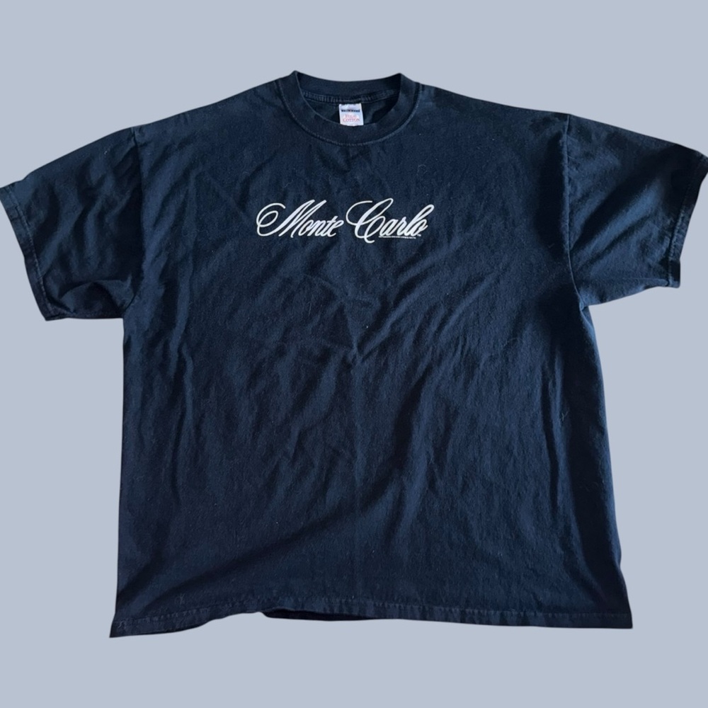 Men’s 2X Chevrolet Monte Carlo Black T Shirt Short Sleeve Graphic Tee Car
